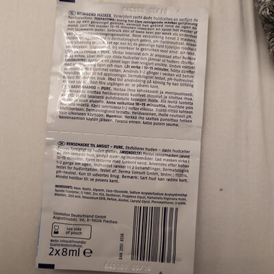 Cien Pure Cleansing Mask with zinc and white clay