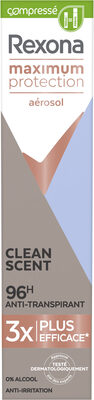 Rexona Déodorant Aérosol Compressé Femme Anti-Transpirant Maximum Protection 96H Clean Scent