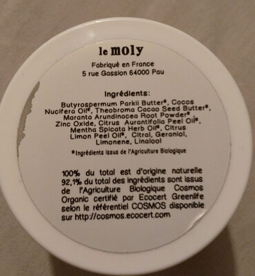 Le Moly Déodorant crème menthe citron vert