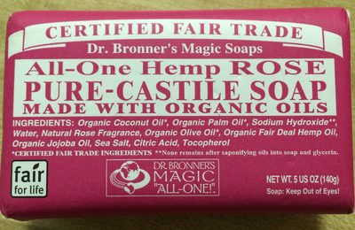 Dr. Bronner's All-One Rose Pure-Castile Bar Soap