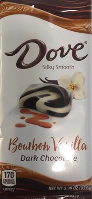 Dove Premium bourbon vanilla swirled throughout silky smooth dark chocolate, bourbon vanilla