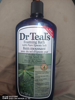 Dr Teal's Foaming Bath with Pure Epsom Salt Cannabis Sativa Hemp Seed Oil with Essential Oil Blend