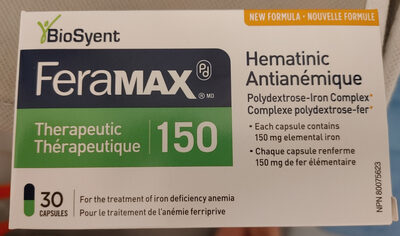 BioSyent Feramax Therapeutic 150 Hematinic Polydextrose-Iron Complex