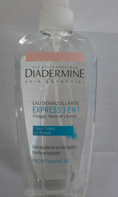 Diadermine Eau Démaquillante Express 3 en 1 Visage, Yeux et Lèvres