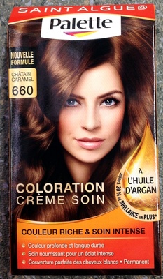 Palette Coloration crème soin à l'huile d'argan Châtain caramel 660