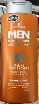 Schwarzkopf Men Power Action 3 Taurine Force & Vitalité Shampoing
