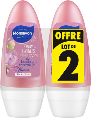 Monsavon Déodorant Femme Bille Fleur de Lotus Presque Divine Lot de 2