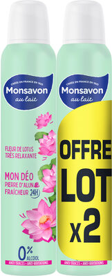 Monsavon Déodorant Femme Spray Fleur de Lotus Presque Divine 2x200ml