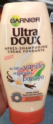 Garnier Ultra Doux Après shampooing crème fondante au Lait de vanille et pulpe de papaye
