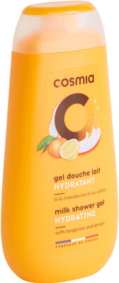 Cosmia gel douche lait hydratant a la mandarine et au citron
