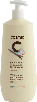 Cosmia gel douche et bain lait hydratant a la vanille
