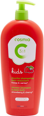 Cosmia Kids 3 En 1 Douche Shampoing Bain Moussant Fraise Et Cerise
