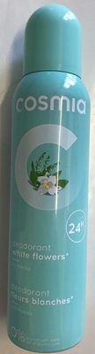 Cosmia Déodorant fleurs blanches 24H