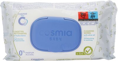 Cosmia Baby Lingettes nettoyantes à l'huile d'olive