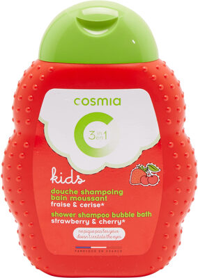Cosmia Kids 3 En 1 Douche Shampoing Bain Moussant Fraise Et Cerise