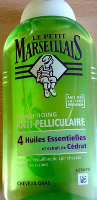Le Petit Marseillais Shampooing anti pellliculaire 4 huiles essentielles et extrait de cédrat cheveux gras