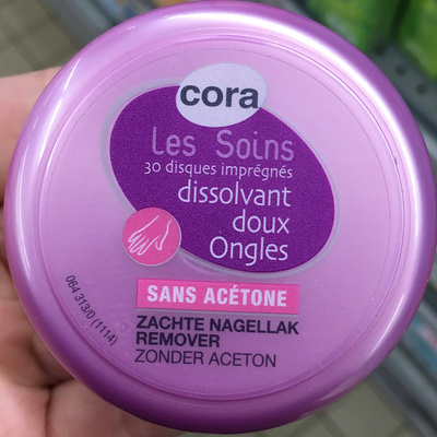 Cora Disques imprégnés dissolvant doux Ongles sans acétone
