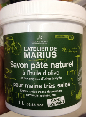 L'Atelier de Marius Savon pâte naturel à l'huile d'olive et aux noyaux d'olive broyés