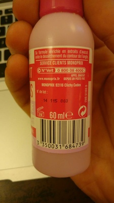 Monoprix Dissolvant express sans acétone extrait d'avocat