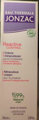Eau Thermale Jonzac Reactive CONTROL, Crème miraculeuse HAUTE TOLERANCE