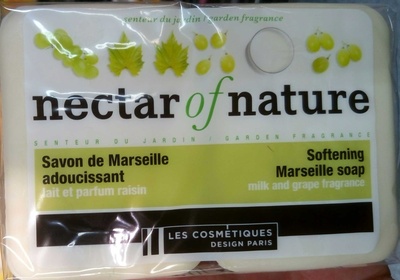Les cosmétiques design Paris Savon de Marseille , lait et parfum raisin