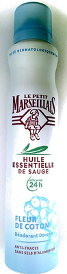 Le Petit Marseillais Déodorant douceur Huile essentielle de Sauge Fleur de Coton