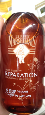 Le Petit Marseillais Huile nutritive réparation peaux abîmées, desséchées beurre de karité aloes et huile de carthame