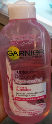Garnier Tonique douceur super confort Extraits de cerisier adoucissant et de moringa purifiant