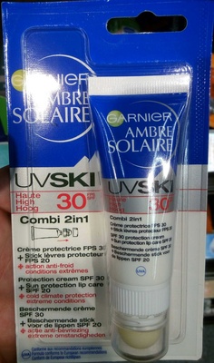 Garnier Ambre Solaire UV Ski 30 Combi 2in1 Crème protectrice + Stick lèvres protecteur