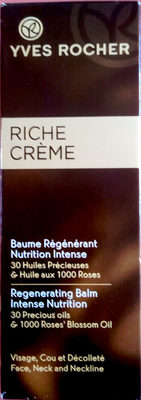Yves Rocher Riche Crème Baume Régénérant Nutrition Intense