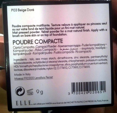 Maesa Poudre compacte P03 beige doré