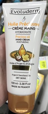 Evoluderm Huile Précieuse Crème Mains Hydratante Huile d'Argan & d'Onagre