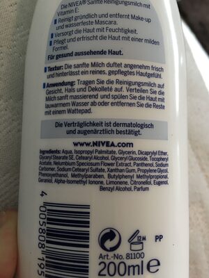 Nivea cleansing milk