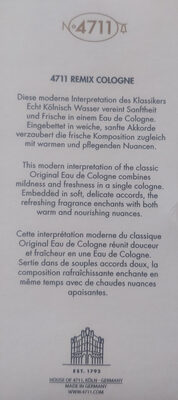House of 4711 no 4711 Remix Cologne Anniversary Edition