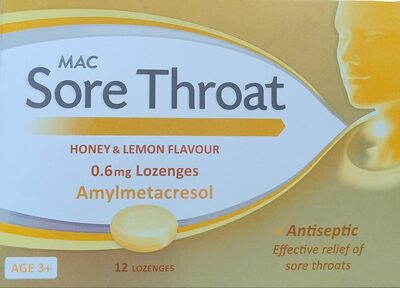 Mac Sore Throat Honey & Lemon Flavour Lozenges