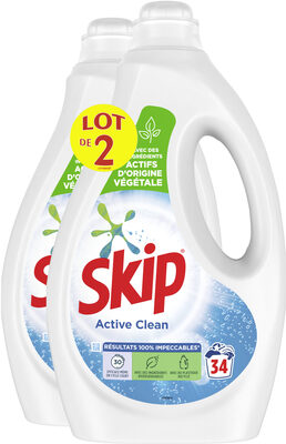 Skip Lessive Liquide Active Clean Lot 2 x - 68 Lavages