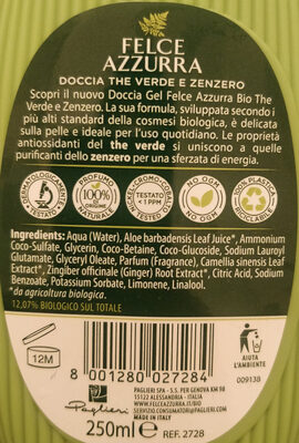 Felce Azzurra bio The verde e zenzero doccia gel