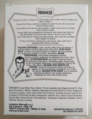 Proraso After Shave Balm (Sensitive Skin, with Green Tea and Oatmeal)