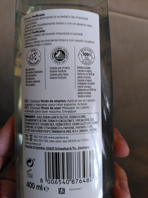 Pantene Champú Purificante Nutri Pro-V