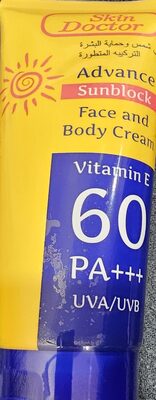 Skin Doctor Advance Sunblock. Face & Body cream