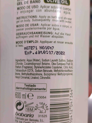 Babaria Gel de baño olive oil