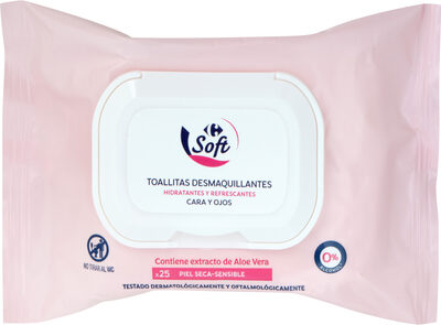 Carrefour Toallitas desmaquillantes cara y ojos piel seca-sensible