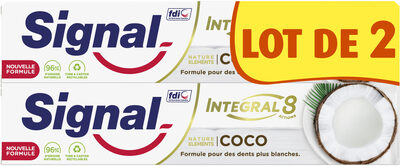 Signal Integral 8 Dentifrice Nature Elements Coco Blancheur 2x75ml