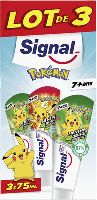 Signal Dentifrice Junior Pokémon 7+ Ans Menthe Douce 3x75ml