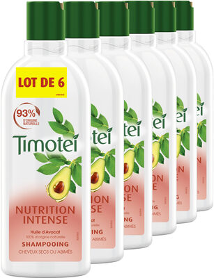 Timotei Nutrition Intense Shampoing Femme à l'Huile d'Avocat 100% d'origine naturelle Cheveux Secs Lot de 6x300ml