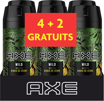 AXE Déodorant Homme Spray Wild Lot 6X150ml