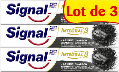 Signal Integral 8 Dentifrice Nature Elements Charbon Blancheur & Detox Lot 3 x