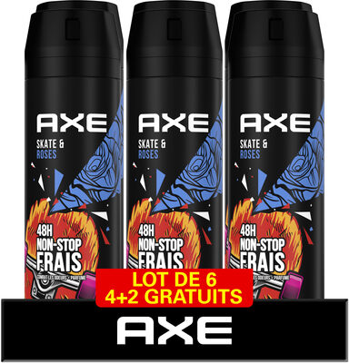 AXE Déodorant Bodyspray Homme Skate & Roses 48 Lot 6x200ml GV