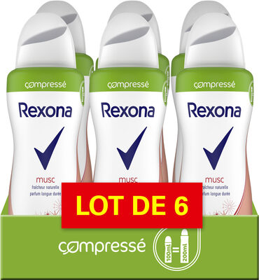 REXONA Déodorant Femme Spray Musc Compressé Lot de 6
