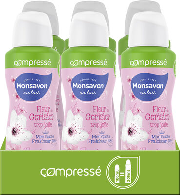 Monsavon Déodorant Femme Spray Anti Transpirant Lait & Fleur Cerisier Lot (dont 2 Offerts)